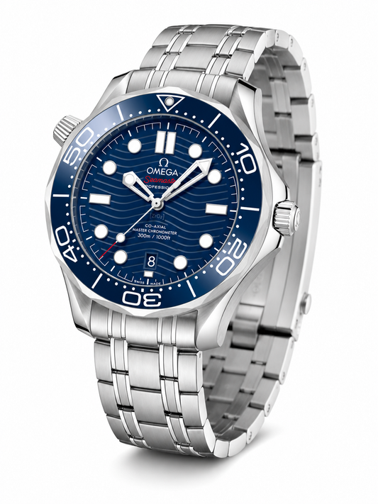 Ocean Blue Diver Watch – Stainless Steel Luxury Sports Timepiece