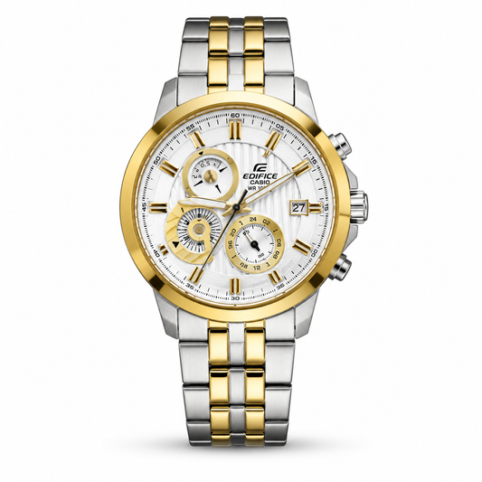 Gold & Silver Chronograph Watch – Premium Two-Tone Stainless Steel Timepiece