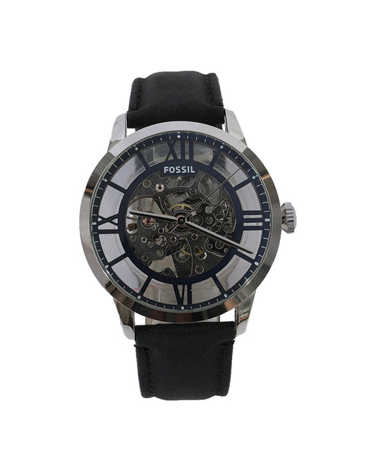 Eclipse Heritage Automatic Skeleton Watch with Premium Black Leather Strap