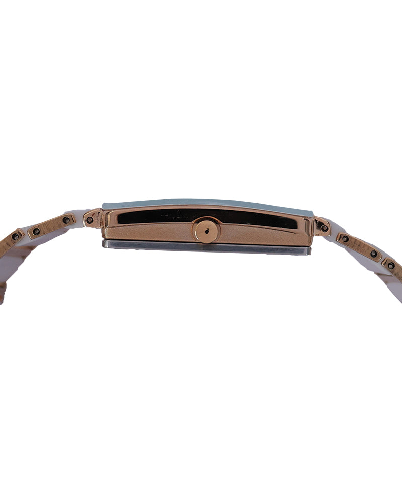 Ivory Grace Ceramic Watch – White Dial & Rose Gold Ceramic Bracelet Edition