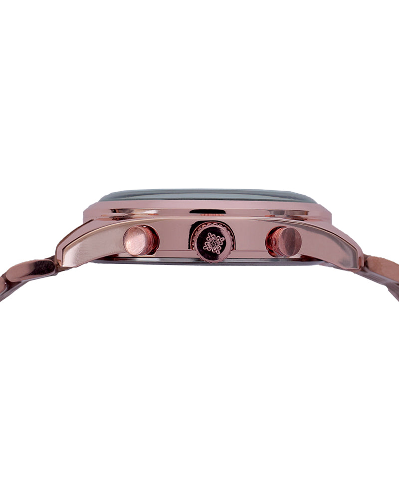 Rose Regent Chronograph Watch – Rose Gold Stainless Steel Bracelet & Ivory Dial Edition