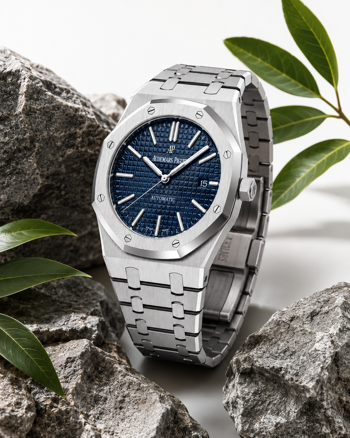 Royal Oak Blue Dial Automatic Watch – Luxury Stainless Steel Timepiece