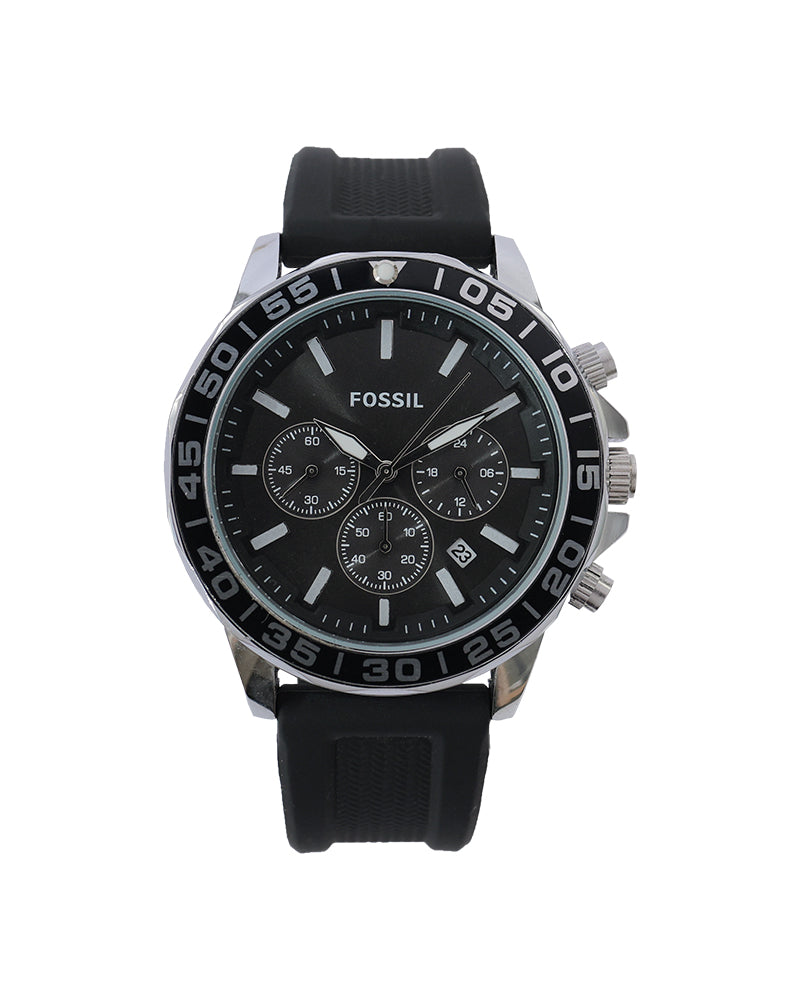 Stealth Racer Chronograph Watch – Black Dial & Performance Rubber Strap