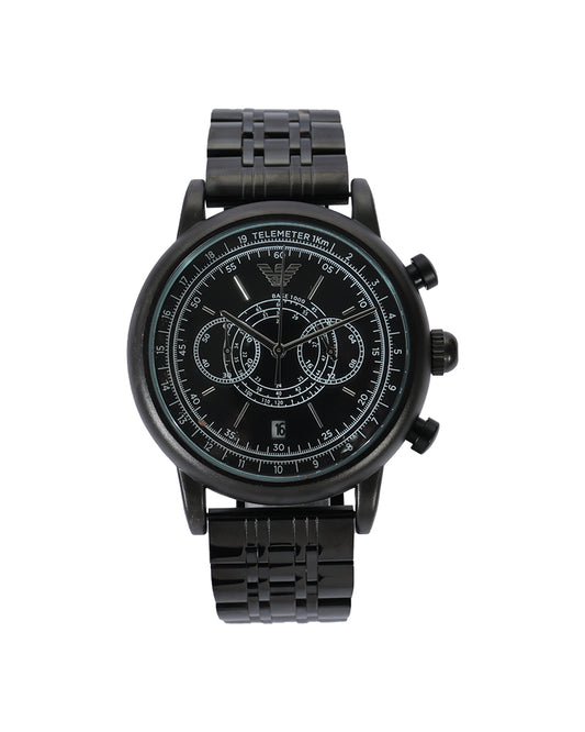 Phantom Executive Chronograph Watch – All Black Stainless Steel Bracelet & Stealth Dial Edition