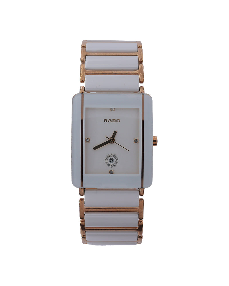 Ivory Grace Ceramic Watch – White Dial & Rose Gold Ceramic Bracelet Edition