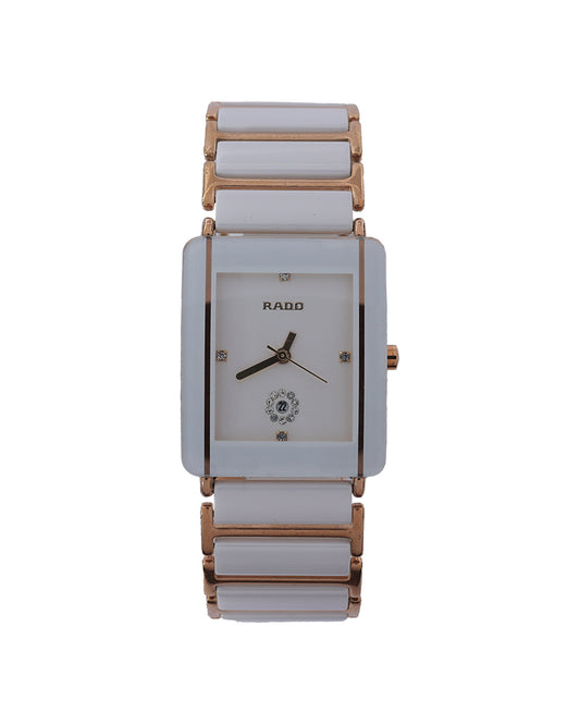 Ivory Grace Ceramic Watch – White Dial & Rose Gold Ceramic Bracelet Edition