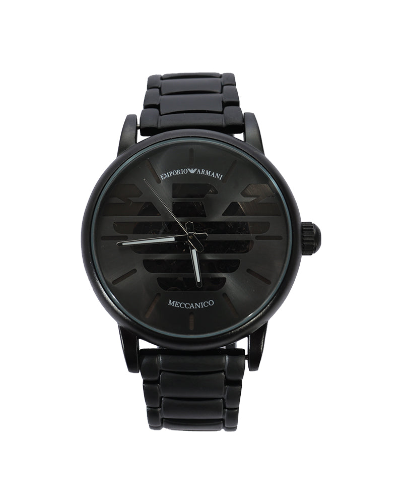 Phantom Noir Automatic Watch – All-Black Skeleton Dial & Ceramic Bracelet Edition