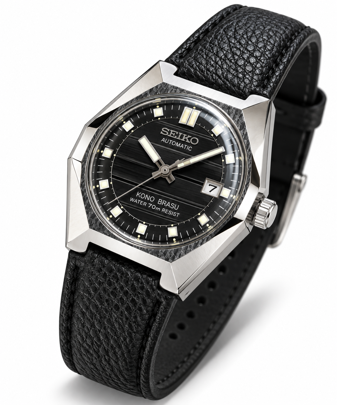 Seiko Black Dial Automatic Stainless Steel Watch