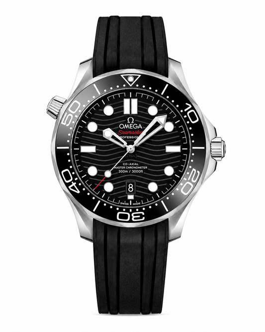 Premium Diver Style Watch – Black Dial with Silicone Strap