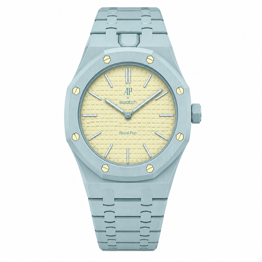 Ice Blue Designer Bracelet Watch with Champagne Textured Dial