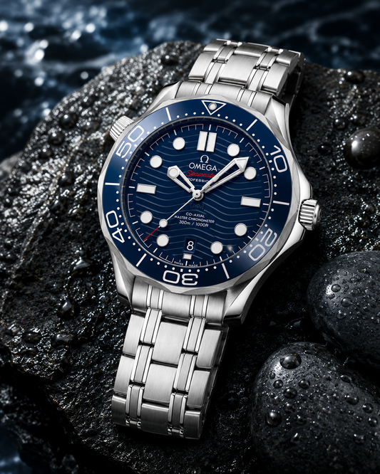 Ocean Blue Diver Watch – Stainless Steel Luxury Sports Timepiece