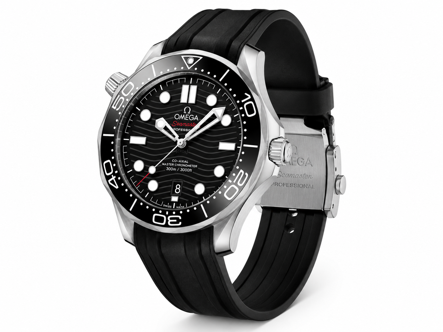Premium Diver Style Watch – Black Dial with Silicone Strap