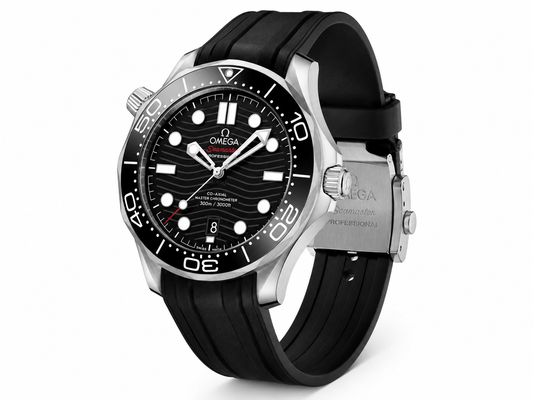 Premium Diver Style Watch – Black Dial with Silicone Strap