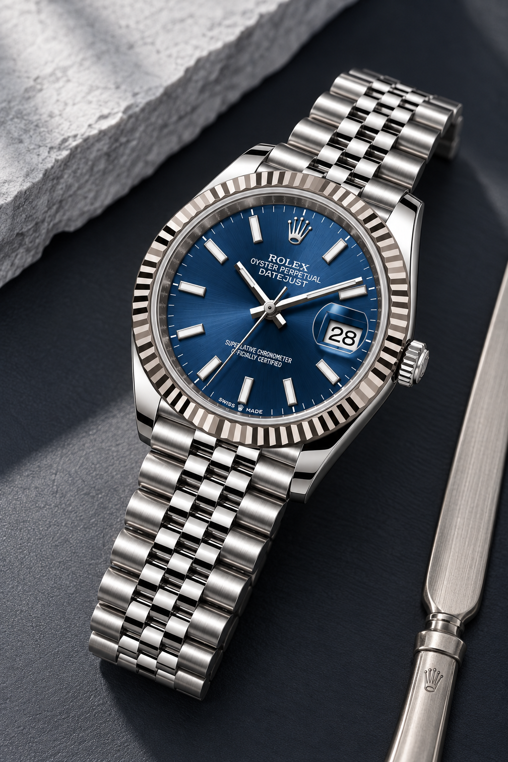 Blue Datejust Watch