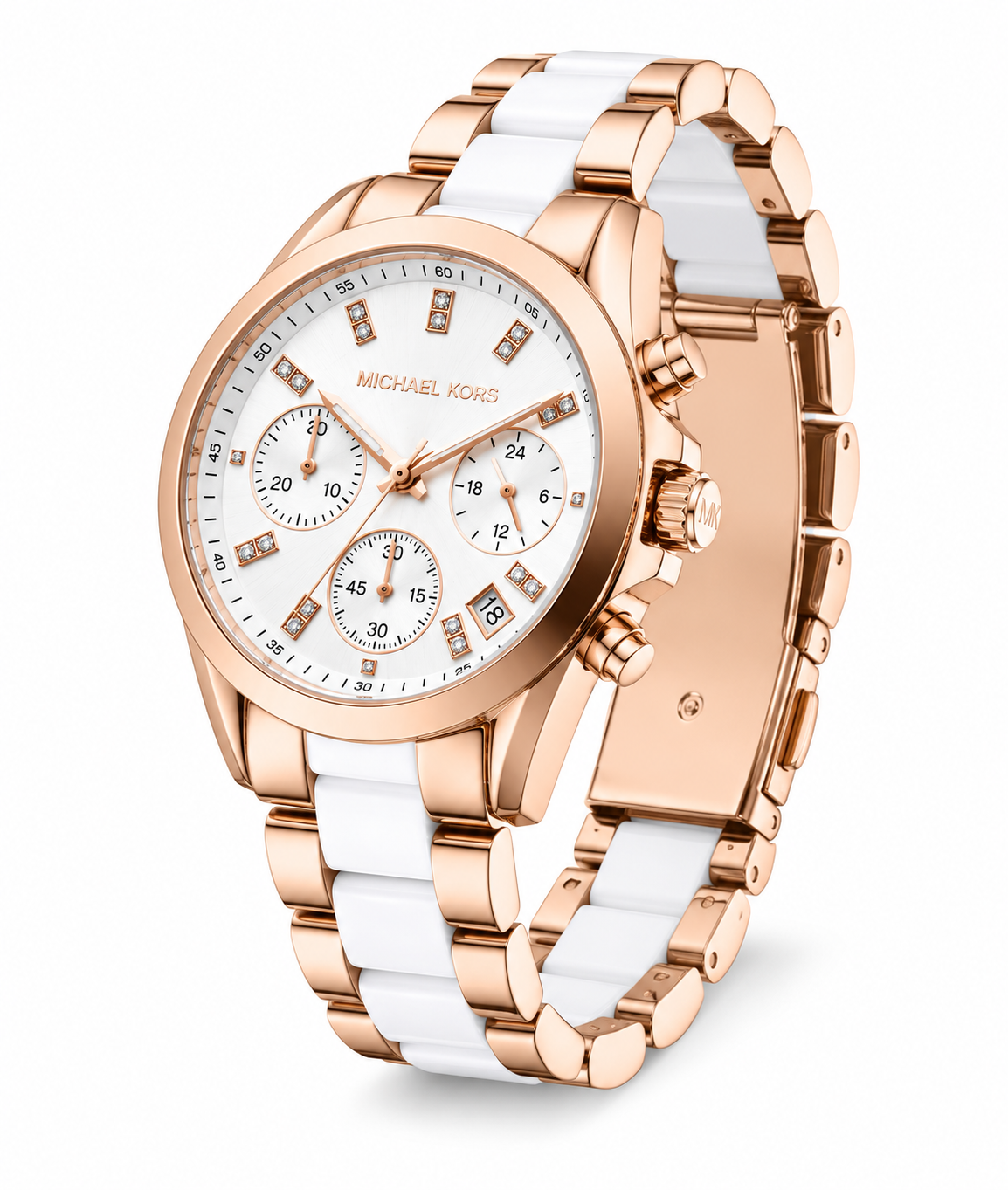Rose Gold & Blush Pink Luxury Chronograph Bracelet Watch