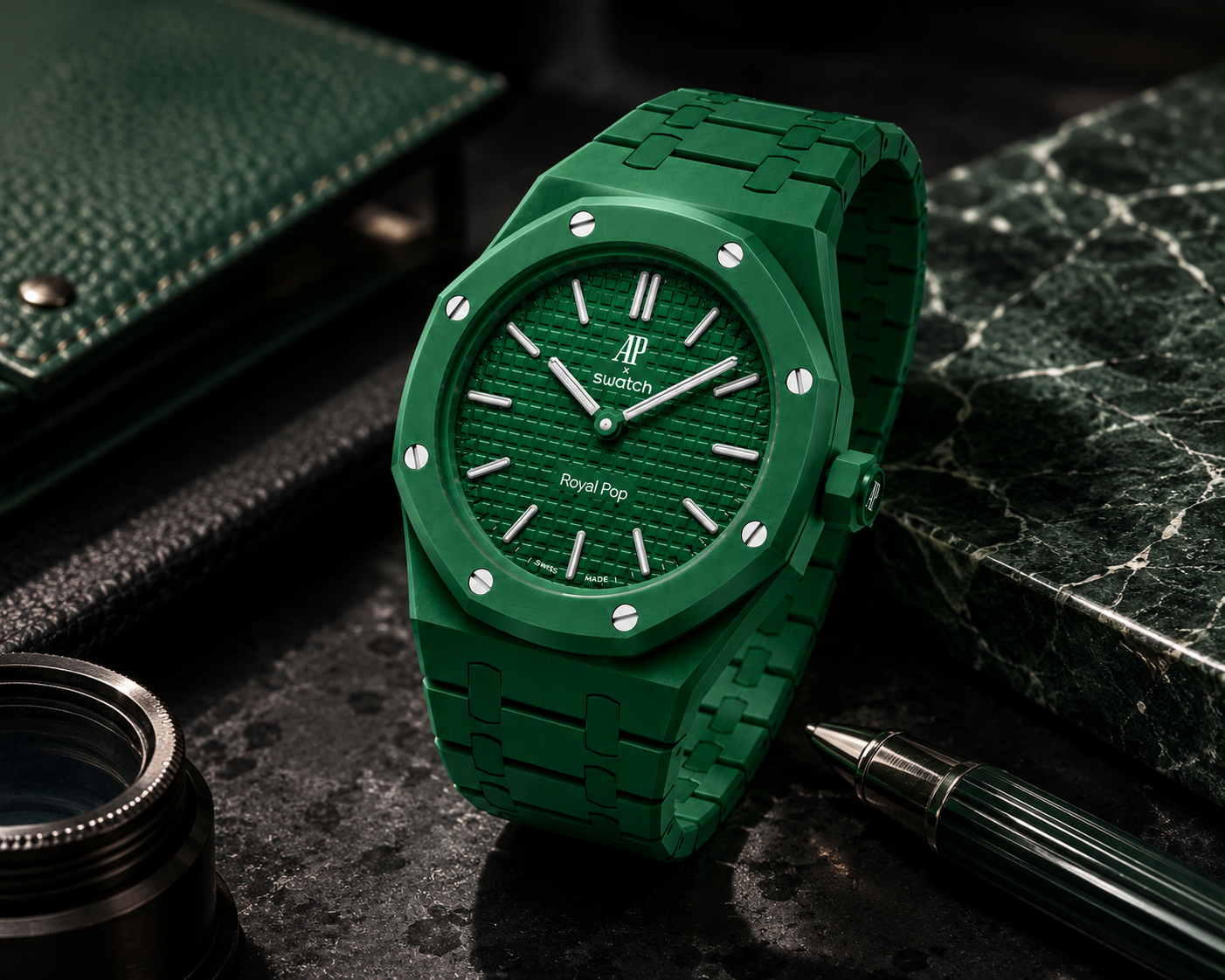 Emerald Green Designer Sports Bracelet Watch