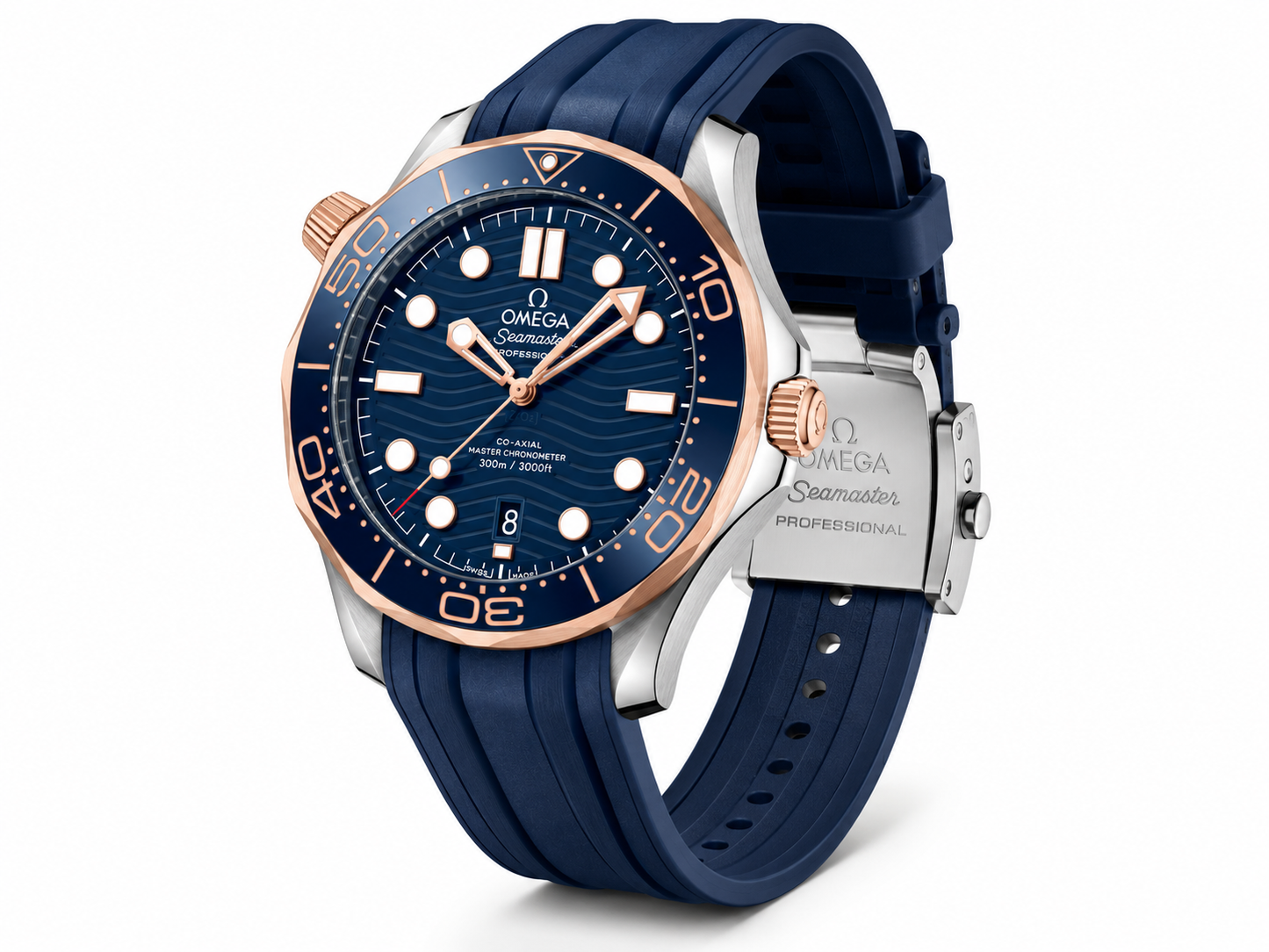 Ocean Blue Rose Gold Diver Watch – Premium Sports Luxury Timepiece