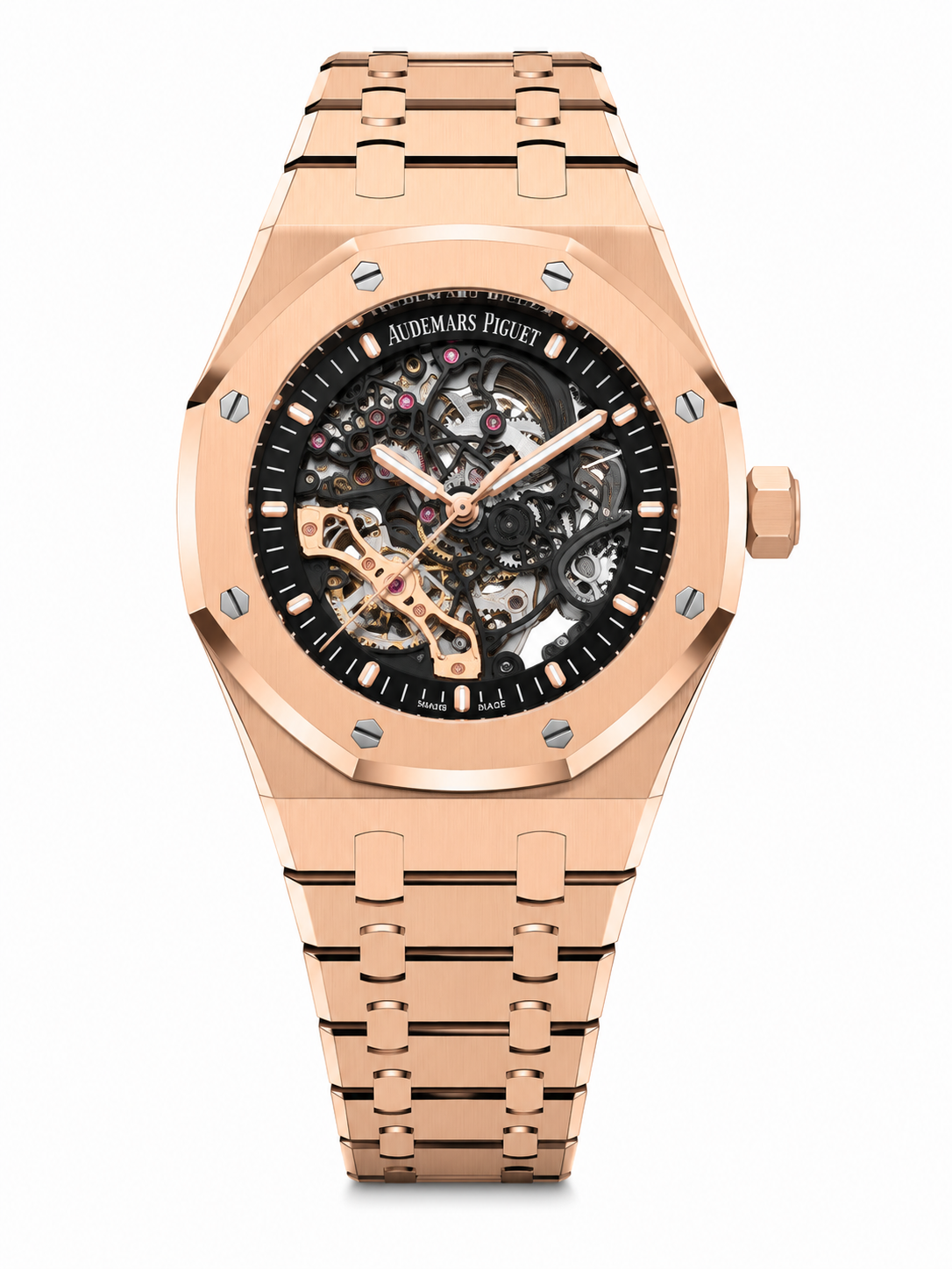 Rose Gold Skeleton Automatic Watch – Luxury Open-Heart Mechanical Timepiece