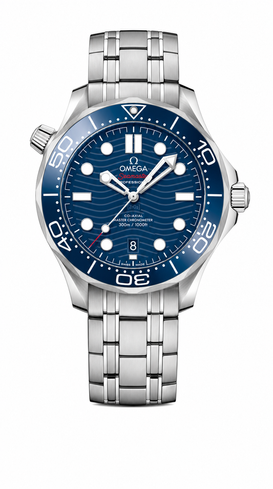 Ocean Blue Diver Watch – Stainless Steel Luxury Sports Timepiece