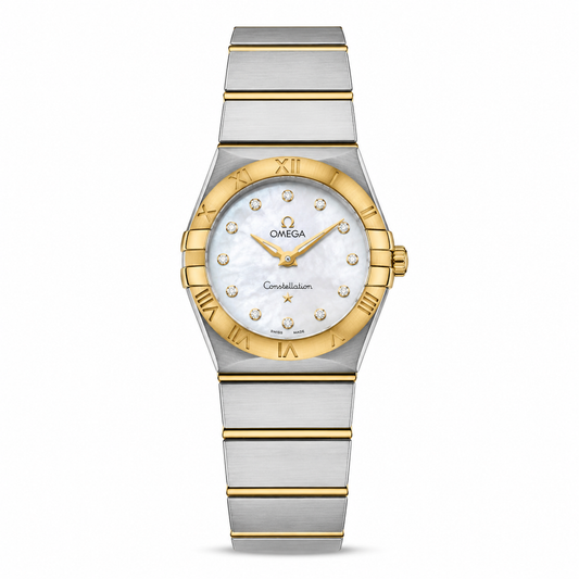 Women's Two-Tone Diamond Accent Dress Watch with Mother-of-Pearl Dial