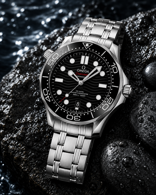 Premium Diver Style Watch – Black Dial Stainless Steel Luxury Timepiece