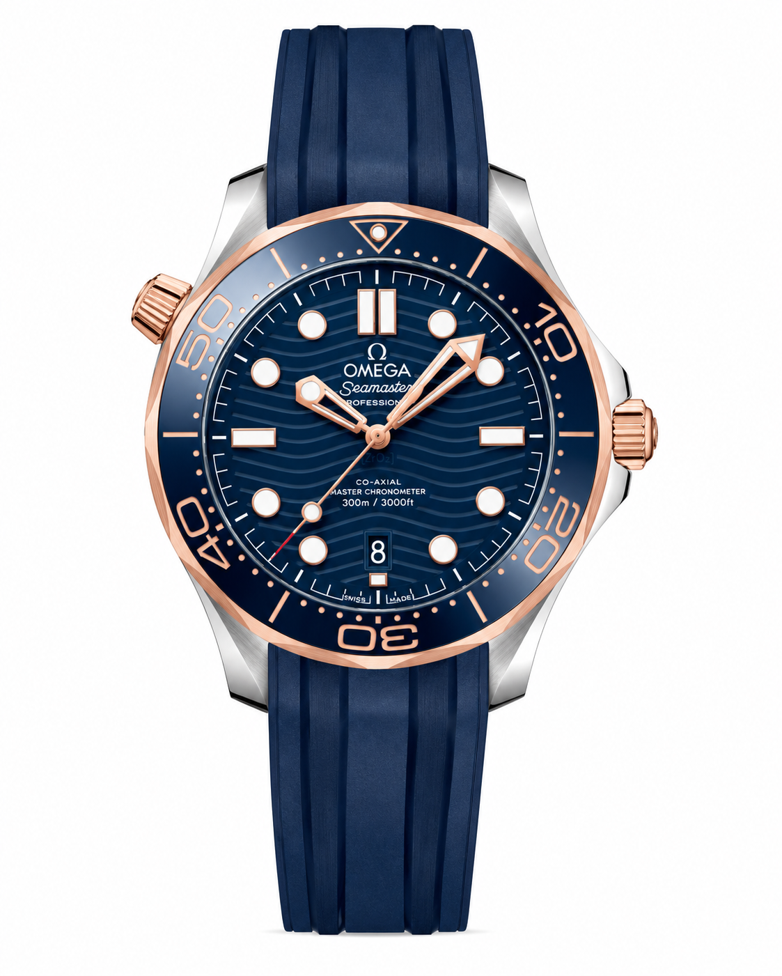 Ocean Blue Rose Gold Diver Watch – Premium Sports Luxury Timepiece