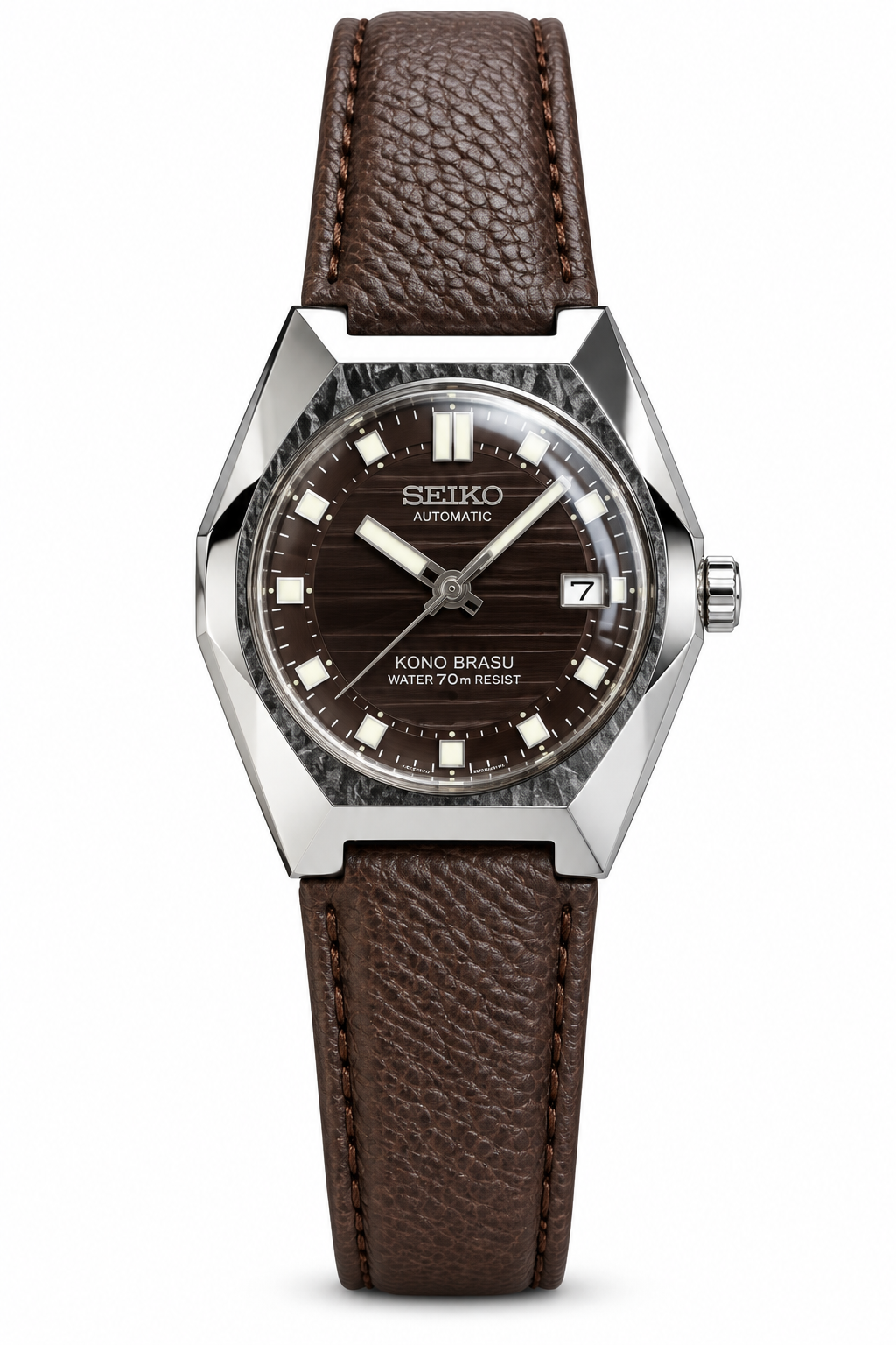 Seiko Brown Dial Automatic Luxury Leather Watch
