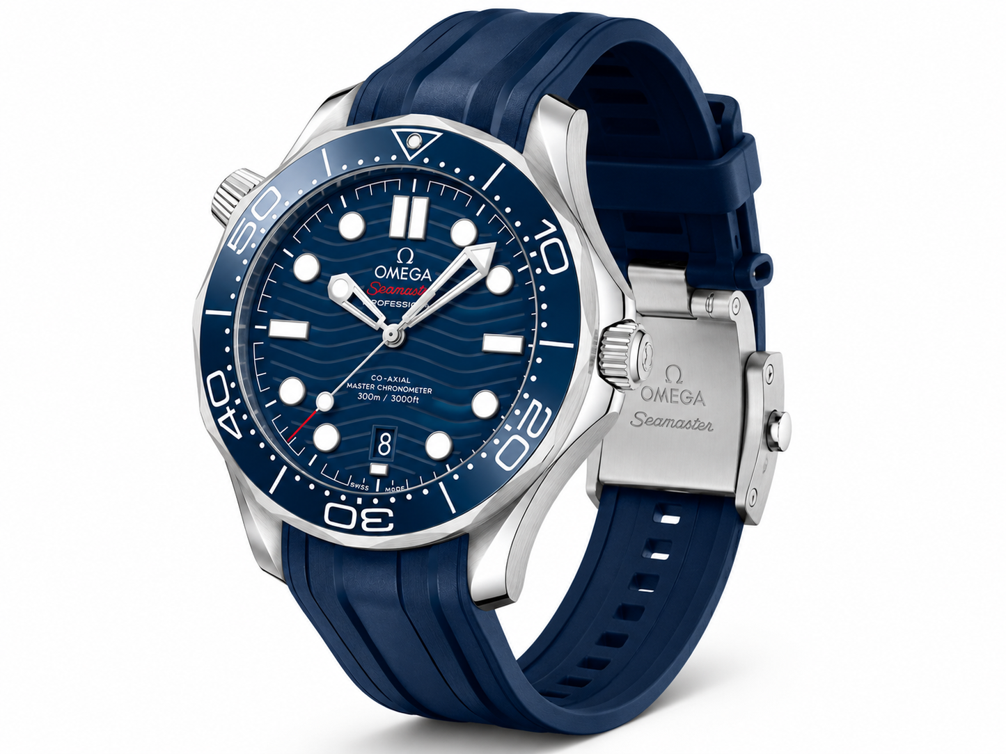 Ocean Blue Sports Diver Watch – Premium Silicone Strap Luxury Timepiece