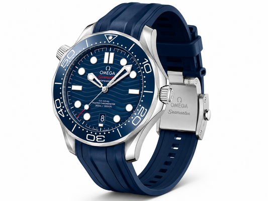 Ocean Blue Sports Diver Watch – Premium Silicone Strap Luxury Timepiece