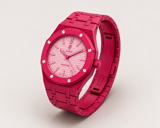 Vibrant Pink Designer Bracelet Watch with Textured Pink Dial