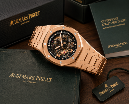 Rose Gold Skeleton Automatic Watch – Luxury Open-Heart Mechanical Timepiece